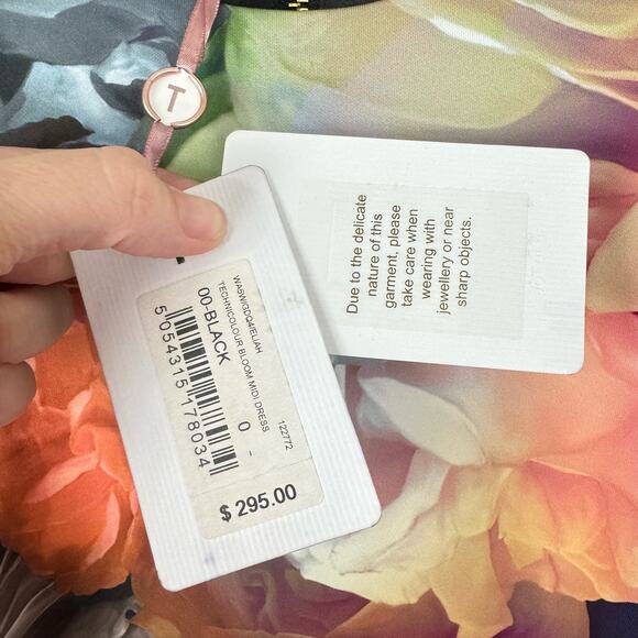 Ted Baker NWT Eliah Technicolor Bloom Floral Cap Sleeve Scuba Sheath Midi Dress - Picture 8 of 10